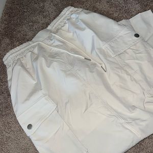 Full length cargo skirt off white slit in back